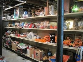 lots of decorations in cellar