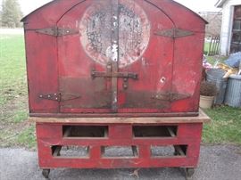 large metal gasoline delivery cabinet