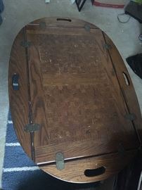 Oval wood coffee table