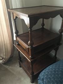 two wood end tables