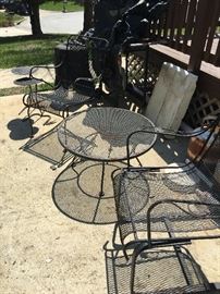 two matching chairs & round table