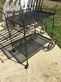 iron serving cart