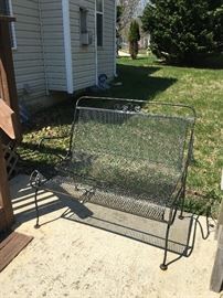 small iron loveseat