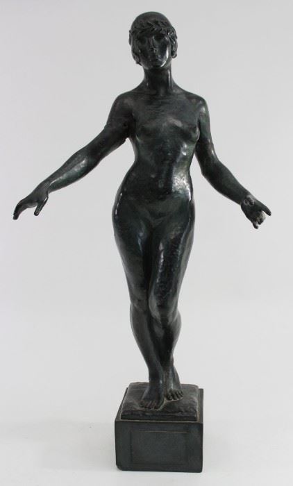 Lot 3: Bronze Clad Art Deco Plaster Nude Sculpture