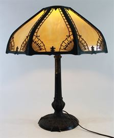 Lot 97: Mille Co. Slag Glass Table Lamp