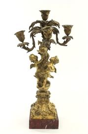 Lot 95: French Gilt Bronze Louis XV Style Candelabrum
