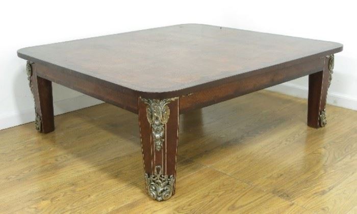 Lot 113: Art Deco Oak Parquetry Inlay Coffee Table