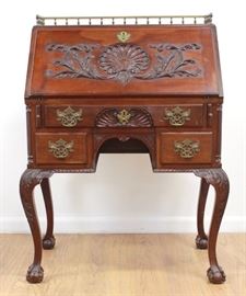 Lot 111: American Victorian Style Carved Slant Front Desk