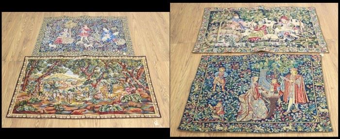 Lot 187: 4 French Tapestries, Tapiesseries du Lion, France