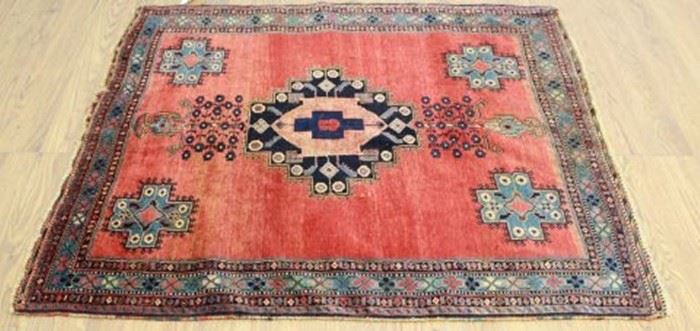 Lot 199: Red Caucasian Rug/Carpet