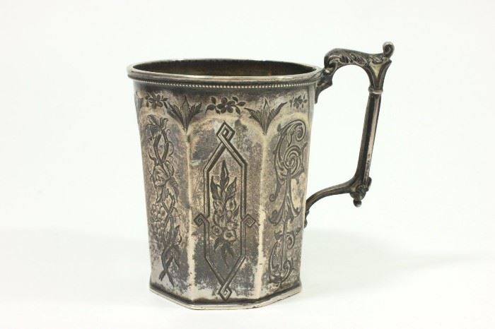 Lot 242: Ball Black & Co. Silver Etched Cup