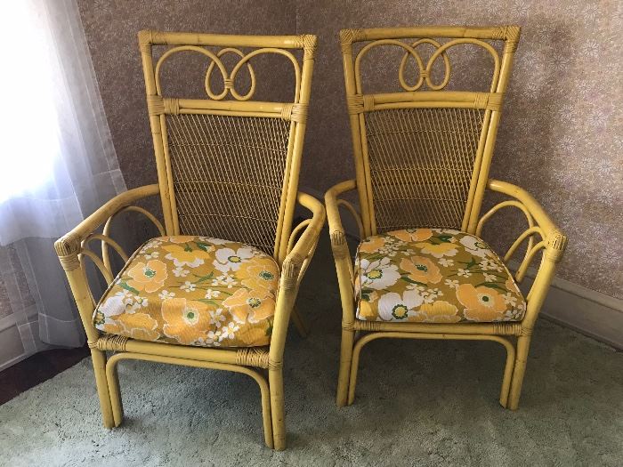 Yellow Wicker Outdoor patio Chairs