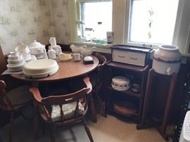 Kitchen Table and Chairs, Pfaltzgraff dish set