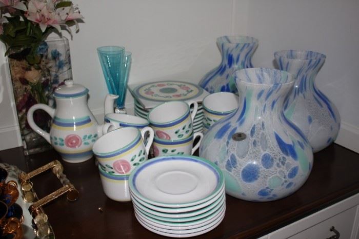 Tea Set,  Assorted Dishware and Vases