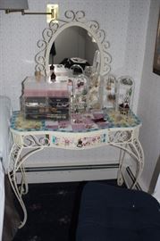 Vanity and Earrings with Matching Mirror