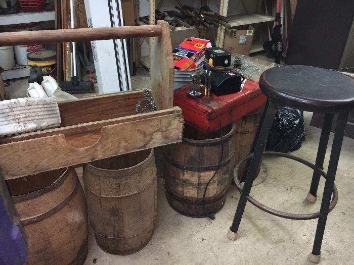 Nail kegs, another industrial stool.