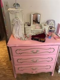 PINK 3 DRAWER CHEST OF DRAWERS
