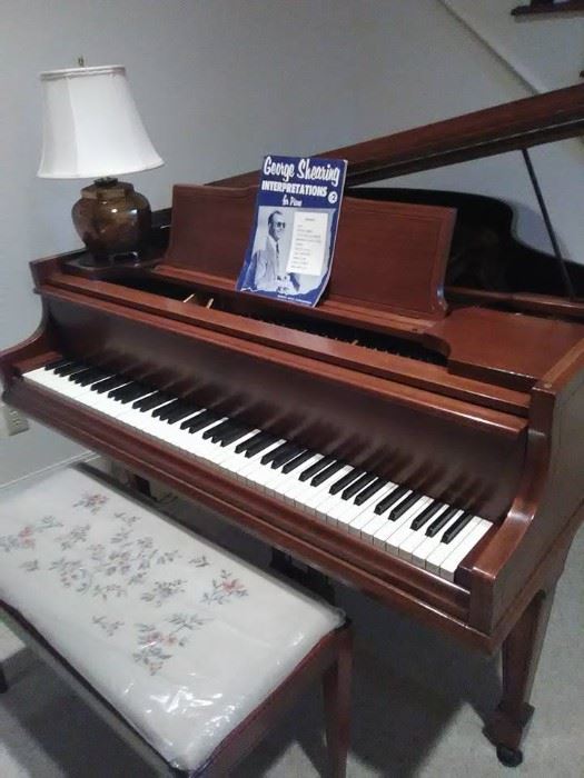 Baby grand piano. Documents of last tuning and cleaning.  Just beautiful! We will be showing this earlier than the sale by appointment only. We are also taking bids so let Miss Ruby know your bid asap. 