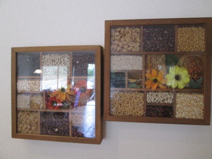 Beans and Macaroni Wall Hangings