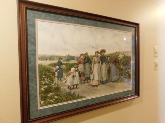 Berry Picker's By Jennie Augusta Brownscombe Framed Print 