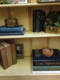 Books and brass accessories