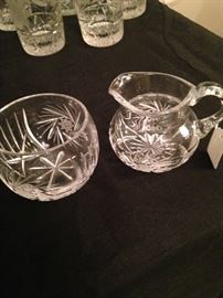 Glass creamer and sugar