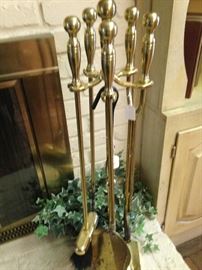 Brass fireplace tools