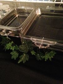 Silver plate casserole holders