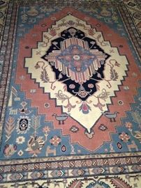 8 feet 6 inches x 12 feet mauve & blue rug