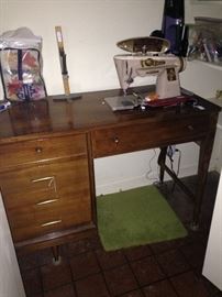 Singer sewing machine and cabinet