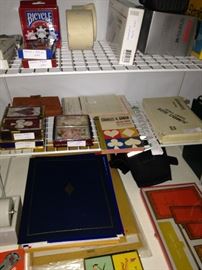 Playing cards; office supplies