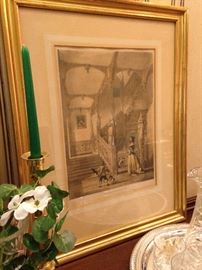 Famed art:  "Staircase.  Aldermaston.  Berks"  Illustration for The Mansions of England in the Olden Time by Joseph Nash