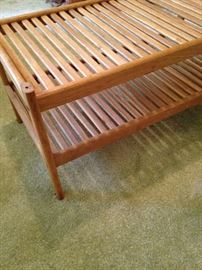 Small 2-tiered wood slat table