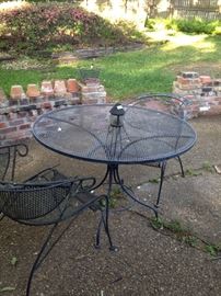 Round patio table and 2 chairs