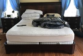 Henkel Harris king bed and bedside chests/stands