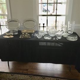 Winton Armetale, silver plate, crystal and cut glass