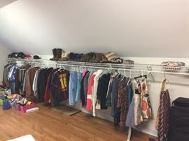 Great selection of mens & womens clothes....the closet could be a 5th bedroom...and it is full of designer clothes and shoes.