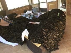 Custom made window treatments for two story window