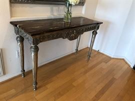 Marble topped elegant console table