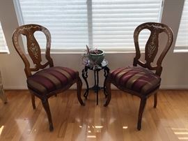 Striped chairs - plants