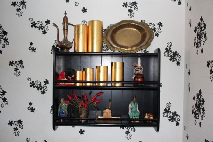Black Wall Shelf with Decorative