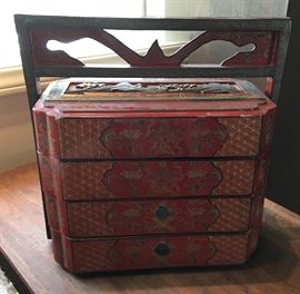 Old Chinese Lacquer Wedding Box