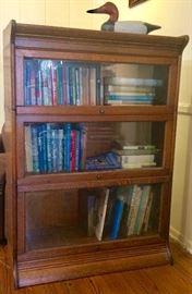Lawyer's Oak 3-Stack Bookcase, Ca. early 20th C.; Older Decoy