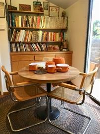 Contemporary Cookbooks and Breakfast Table with Breuer-Style Chairs