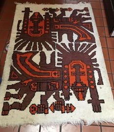 Throw-rug, Made in Mexico, circa 1970's