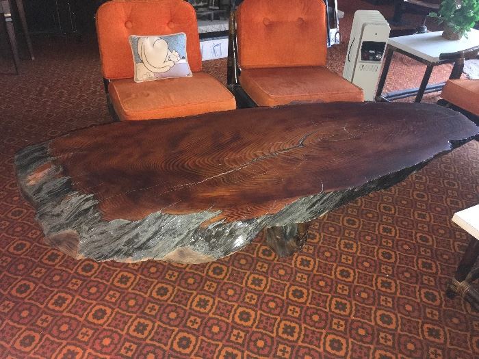 Awesome coffee table made from a tree trunk
