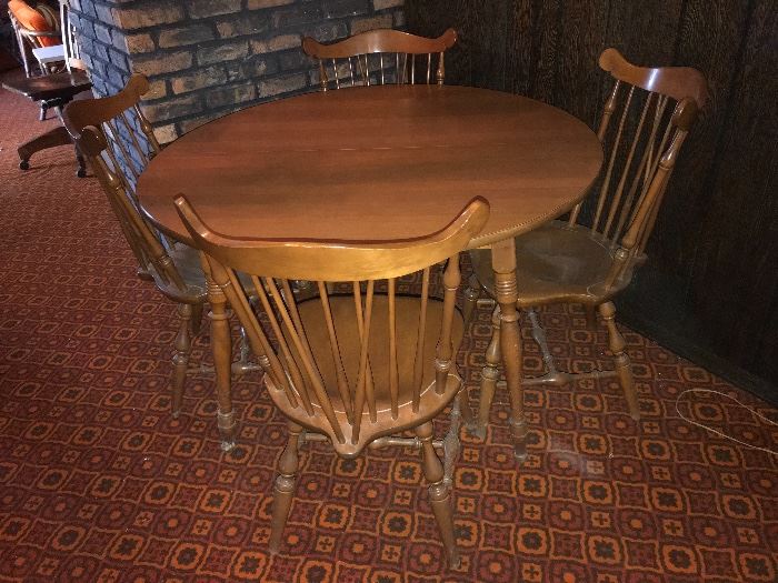Formica topped wood table and 4 chairs