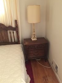 King Size Headboard Bedside table and lamp