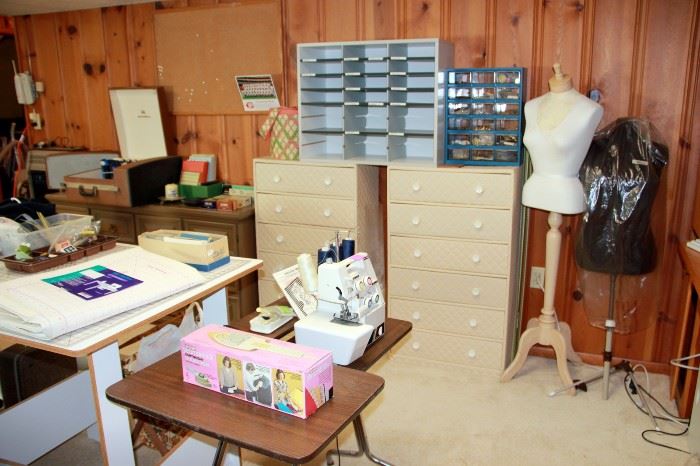Dress Forms, Sewing Cabinets & Supplies