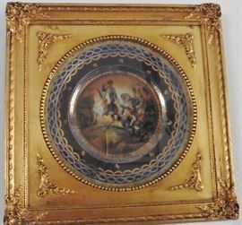 Gilt framed Czecheslovakian plate signed Wirkner. 